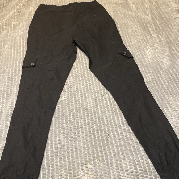 Black drawstring elastic waist pants - Picture 2 of 6